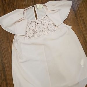 EUC Kate Spade light pink lace detail blouse